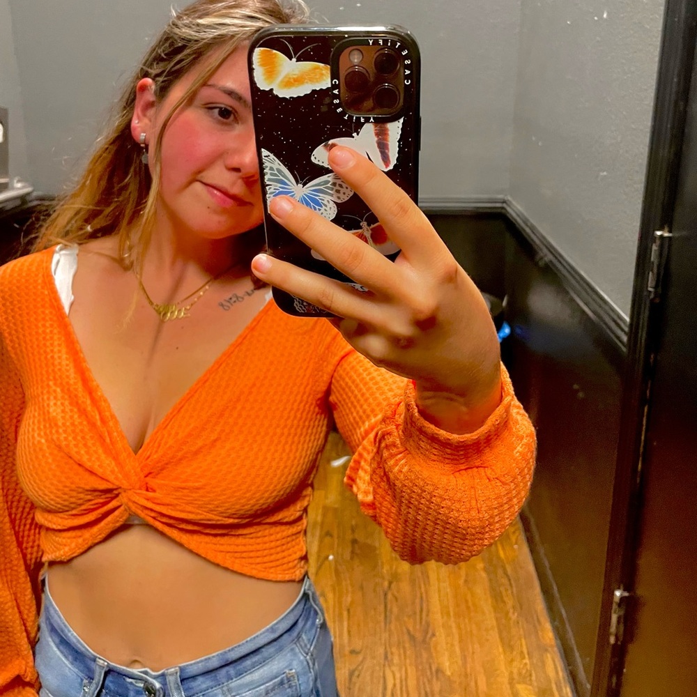 Orange crop top